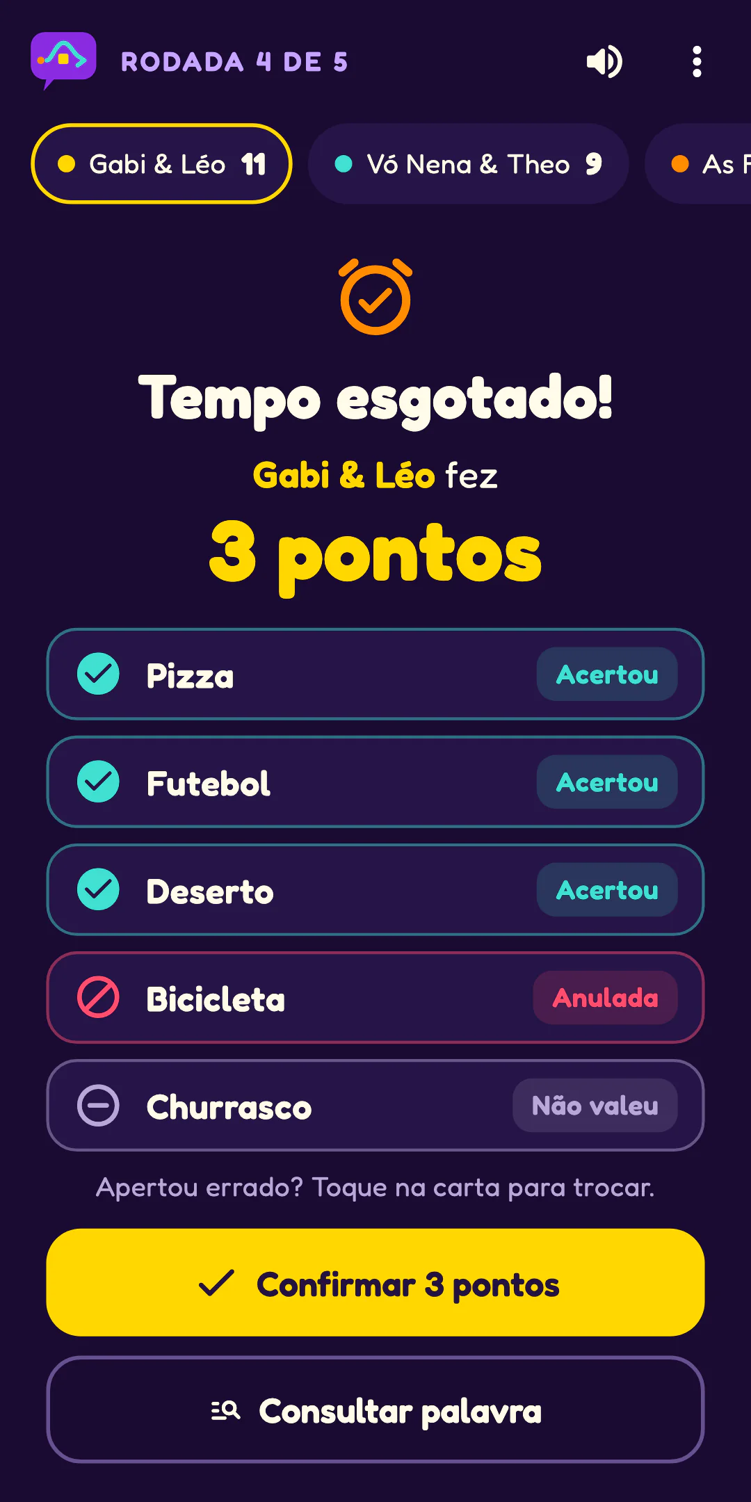 Evasivas no celular: o resumo da vez, com os pontos feitos e o resultado de cada carta